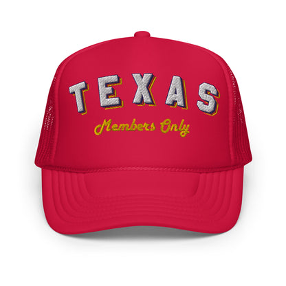 Vintage TX Members Only Foam Trucker Hat