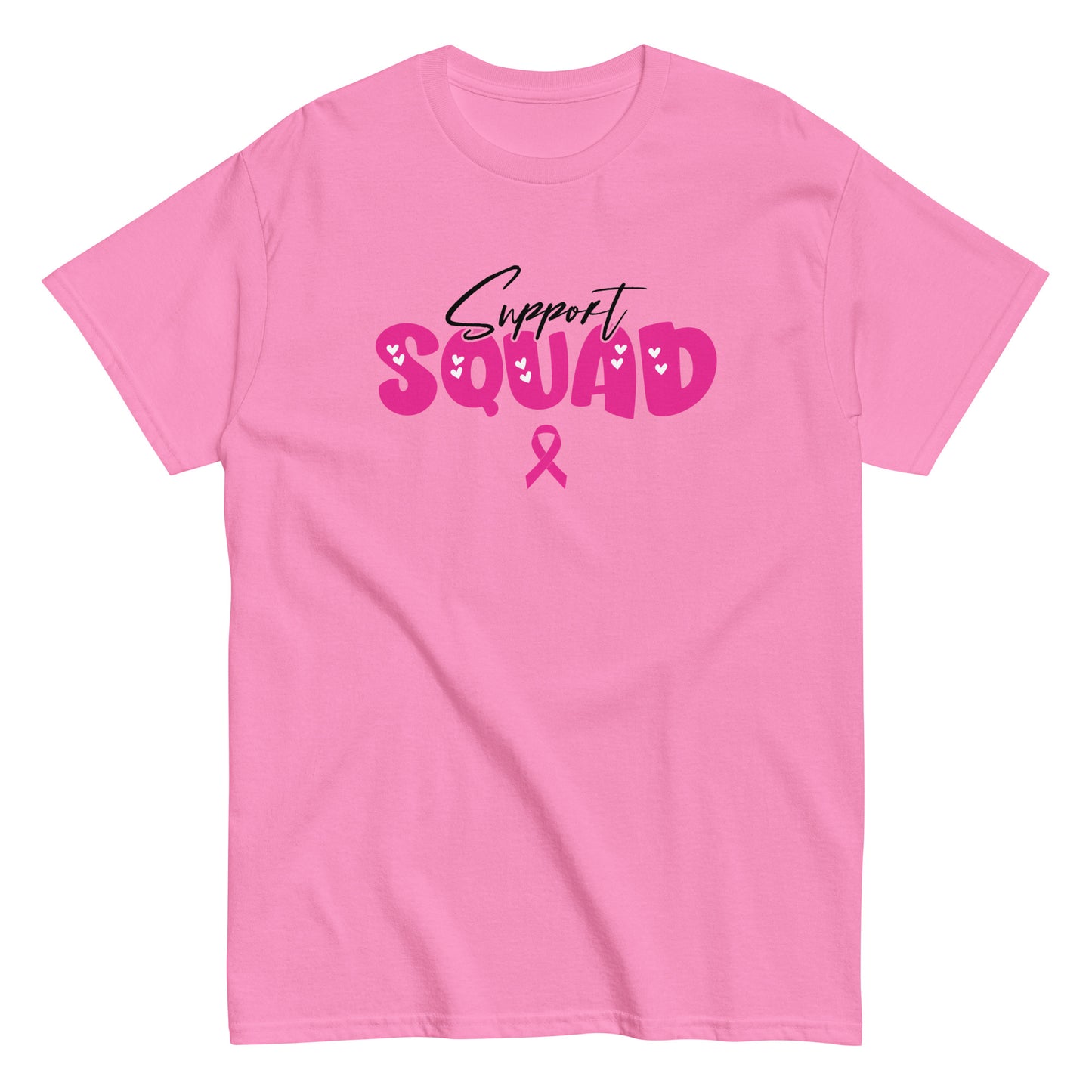 Breast Cancer Support Squad T-Shirt black x pink letters