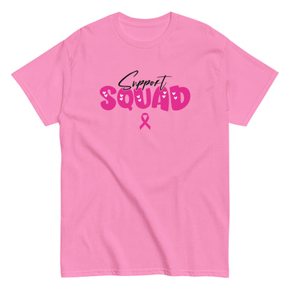 Breast Cancer Support Squad T-Shirt black x pink letters