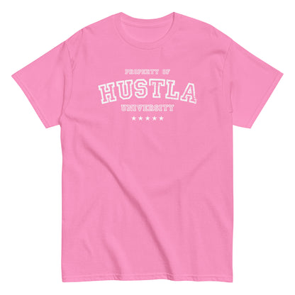 Property Of Hustla University T-Shirt white letters