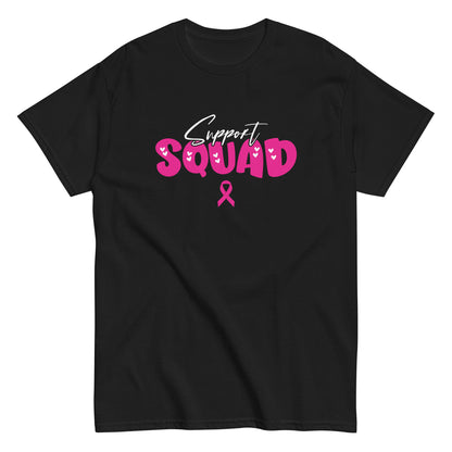 Breast Cancer Support Squad T-Shirt white x pink letters