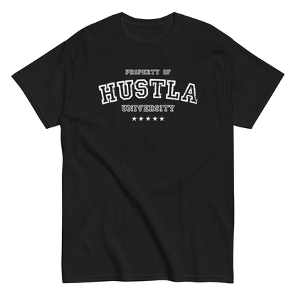 Property Of Hustla University T-Shirt white letters