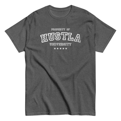 Property Of Hustla University T-Shirt white letters