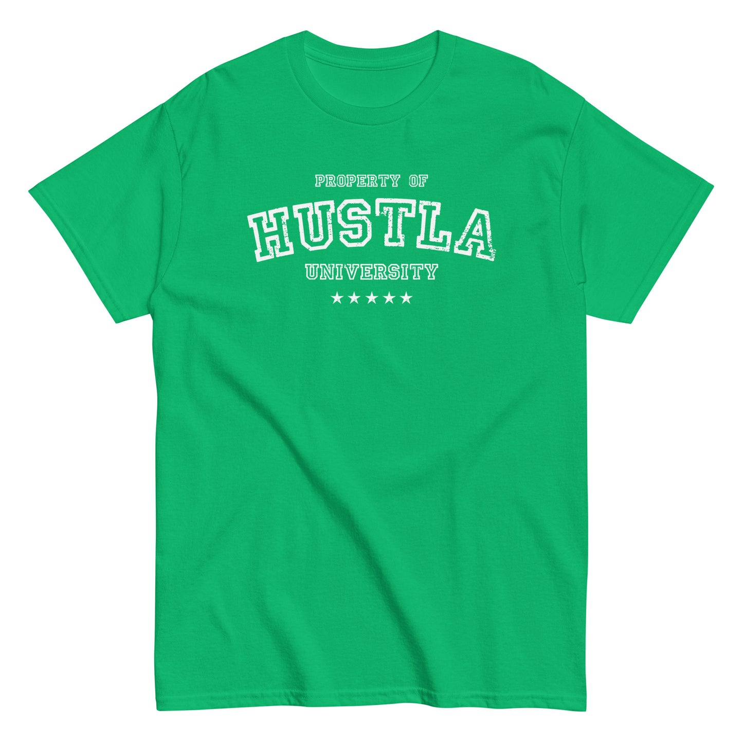 Property Of Hustla University T-Shirt white letters