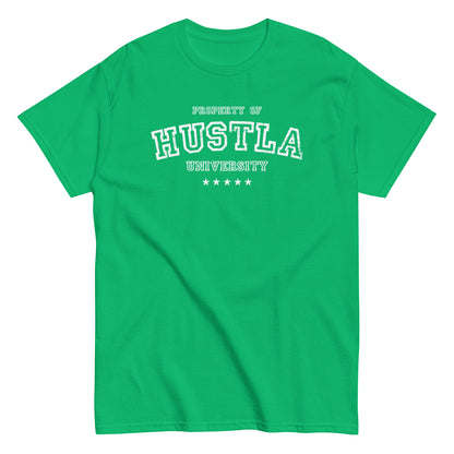 Property Of Hustla University T-Shirt white letters