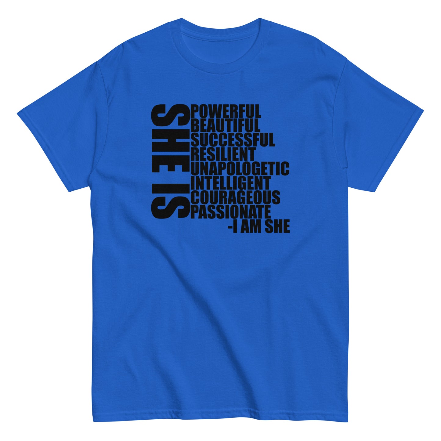 She Is Description T-Shirt black letters