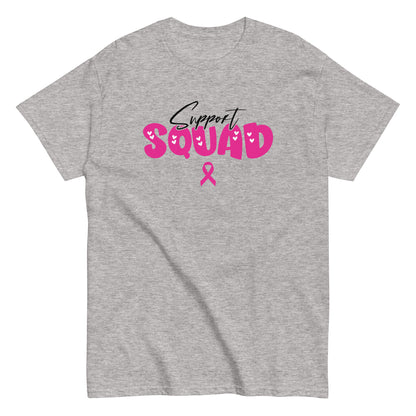 Breast Cancer Support Squad T-Shirt black x pink letters