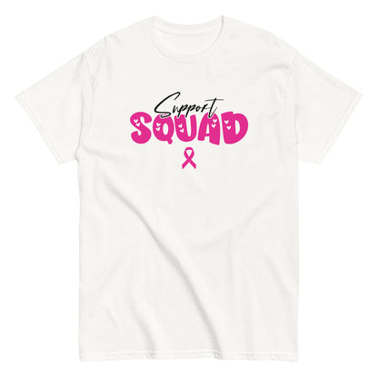 Breast Cancer Support Squad T-Shirt black x pink letters