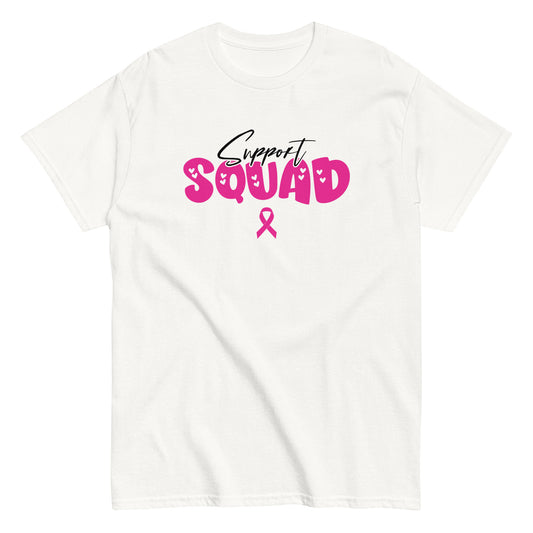 Breast Cancer Support Squad T-Shirt black x pink letters