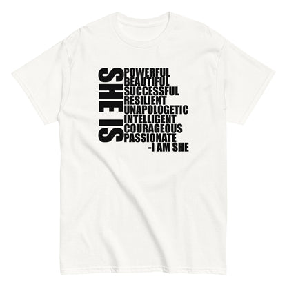 She Is Description T-Shirt black letters