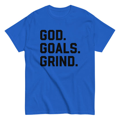 God Goals Grind T-Shirt black letters