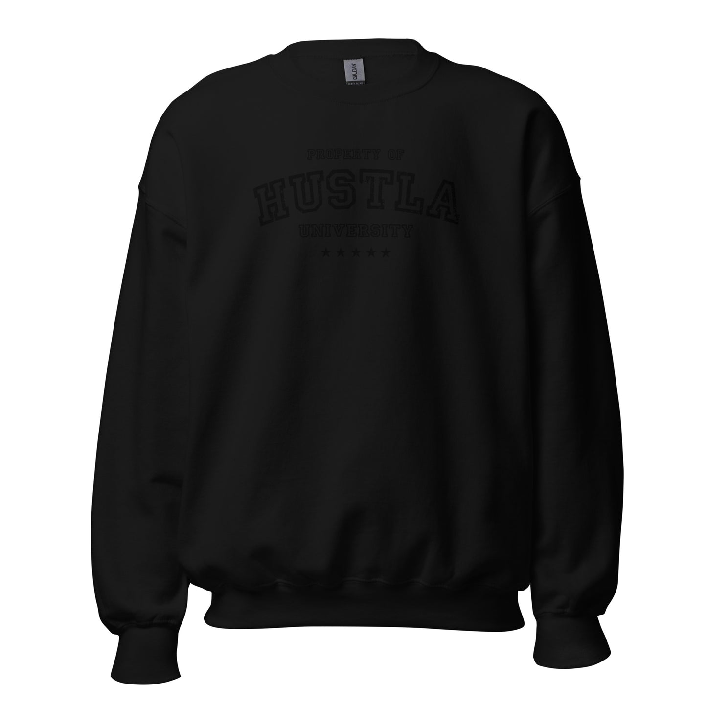 Property Of Hustla University Crewneck Sweatshirt black letters