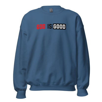 God Is Good Crewneck Sweatshirt black