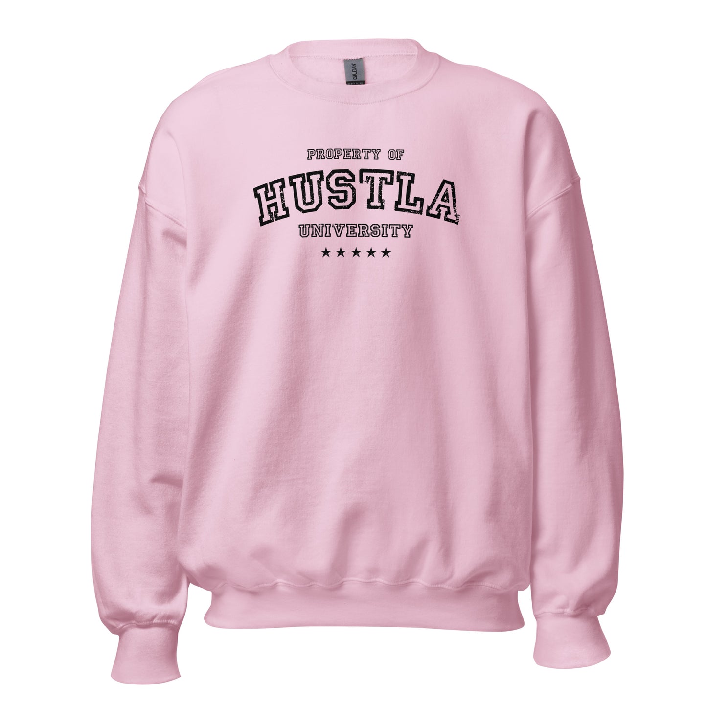 Property Of Hustla University Crewneck Sweatshirt black letters