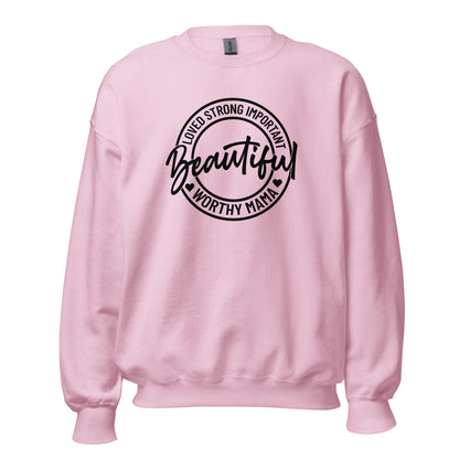 Worthy Mama Crewneck Sweatshirt black letters