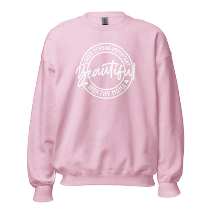 Worthy Mama Crewneck Sweatshirt white letters