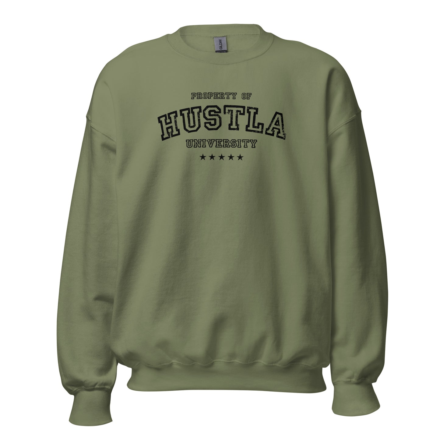 Property Of Hustla University Crewneck Sweatshirt black letters