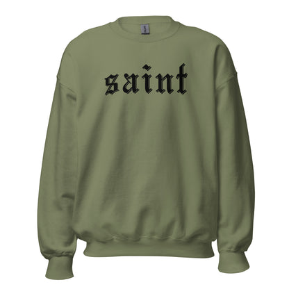 Saint Crewneck Sweatshirt black letters