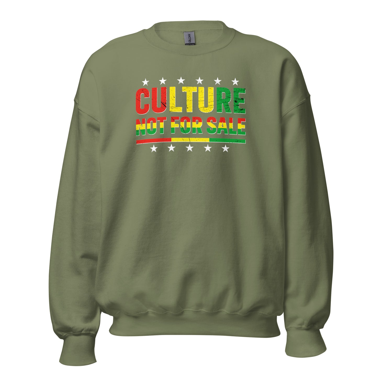 Culture Not For Sale Crewneck Sweatshirt white stars