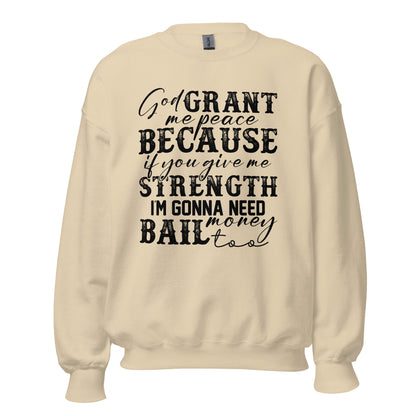 Bail Money Crewneck Sweatshirt black letters