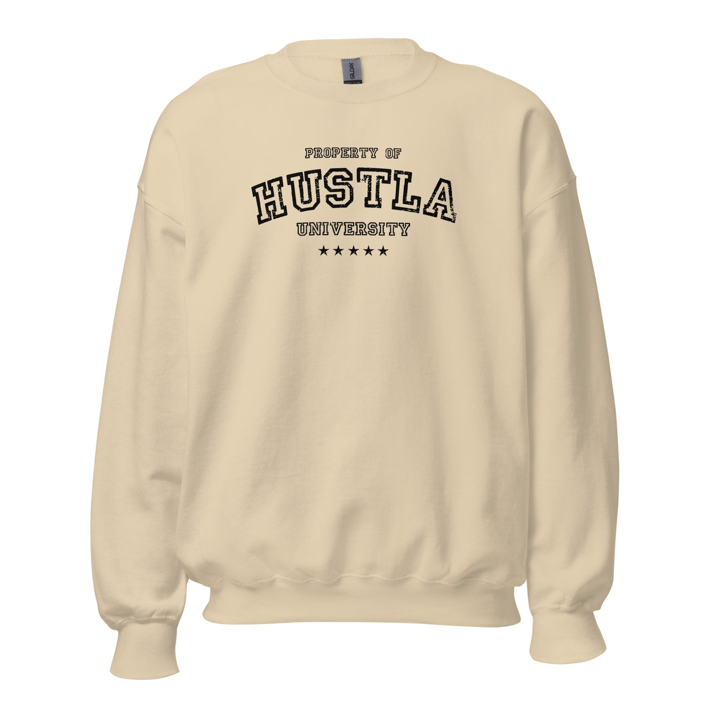 Property Of Hustla University Crewneck Sweatshirt black letters