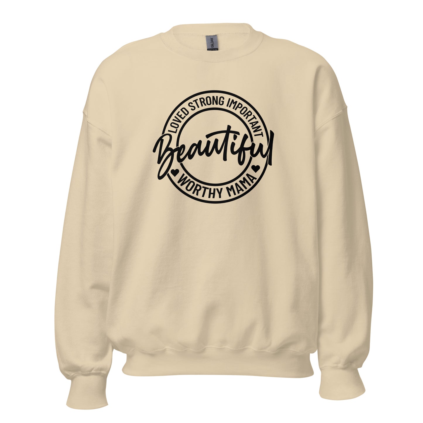 Worthy Mama Crewneck Sweatshirt black letters