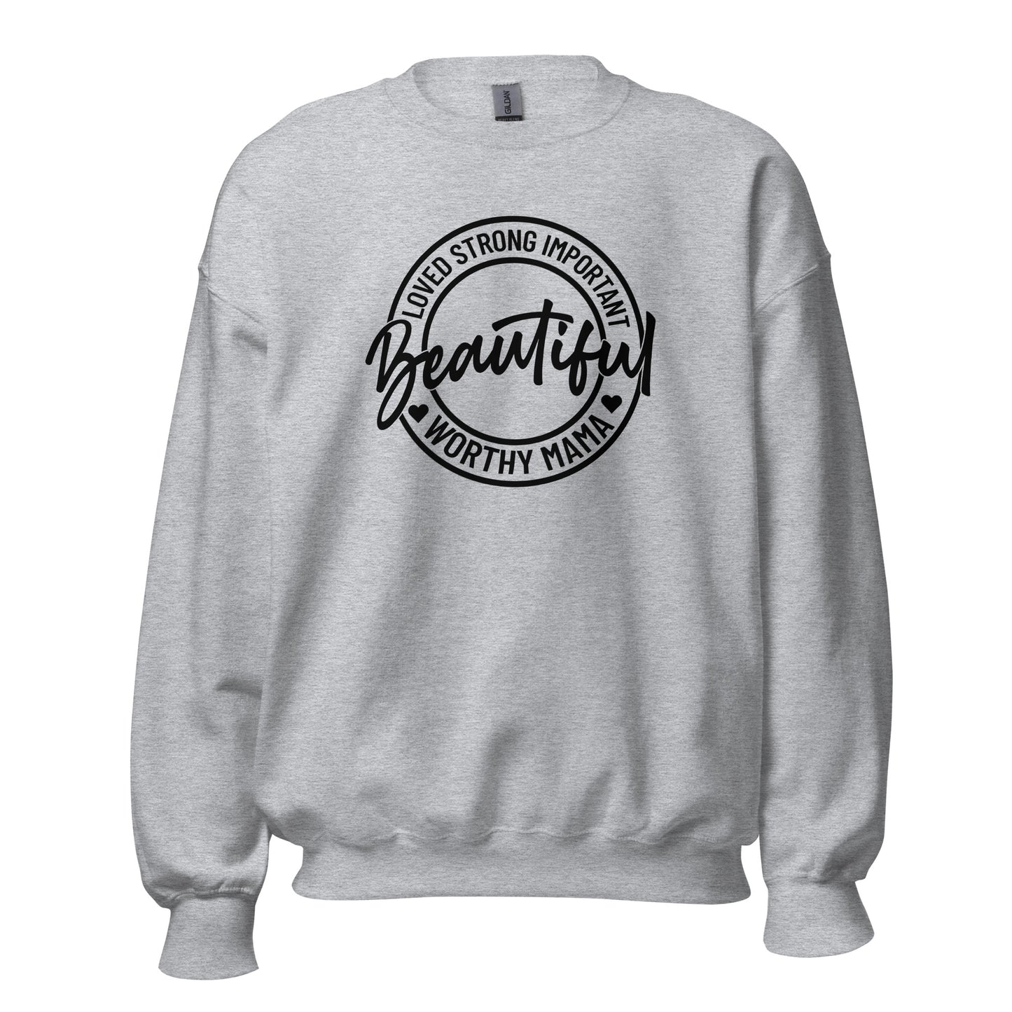 Worthy Mama Crewneck Sweatshirt black letters