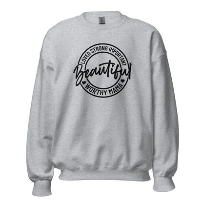 Worthy Mama Crewneck Sweatshirt black letters