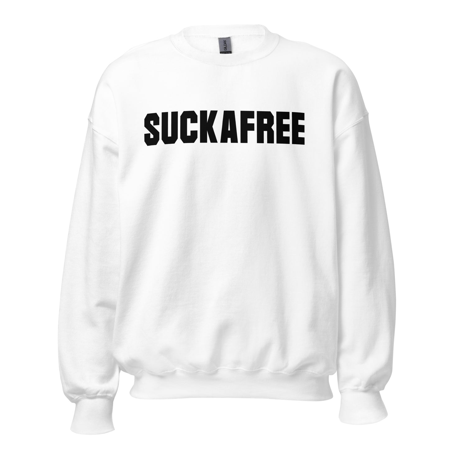 SUCKAFREE Crewneck black letters