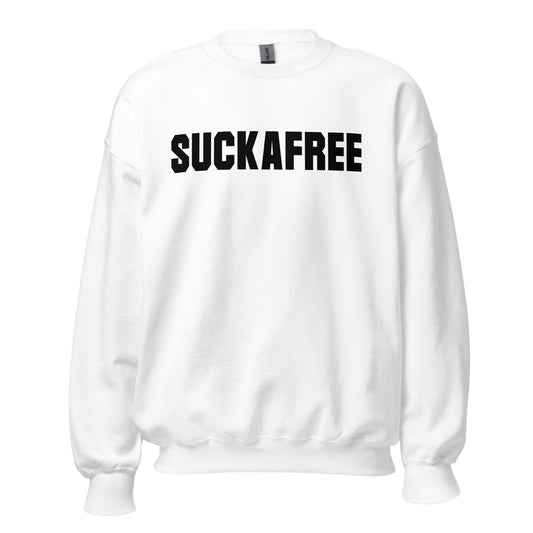 SUCKAFREE Crewneck black letters