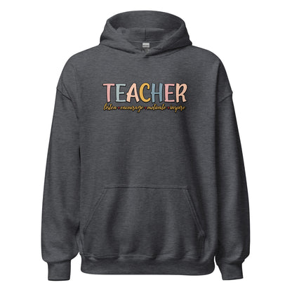 Teacher Listen Encourage Motivate Inspire Hoodie