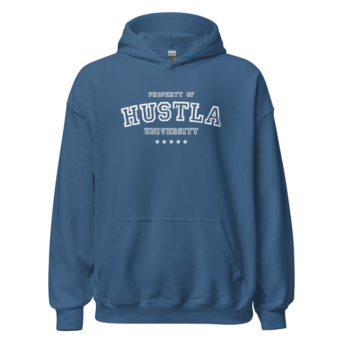 Property Of Hustla University Hoodie white letters