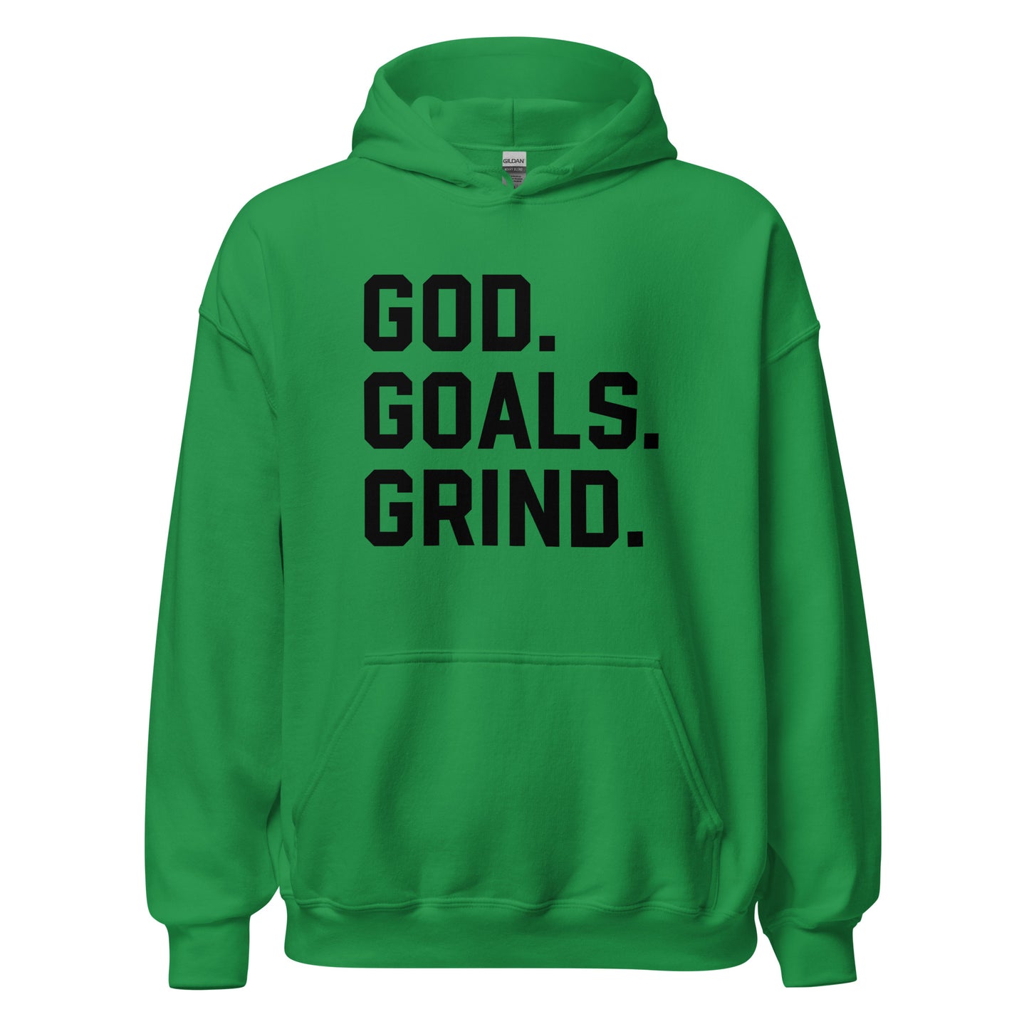 God Goals Grind Hoodie black letters