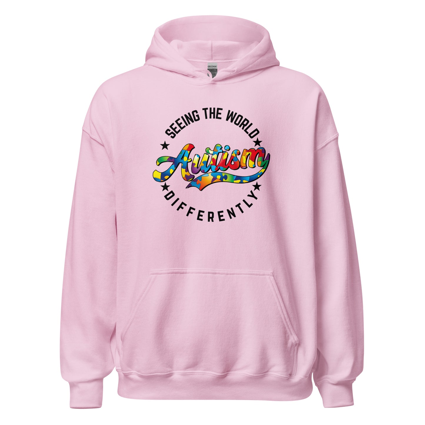 Autism Awareness Seeing The World Differently Hoodie black letters