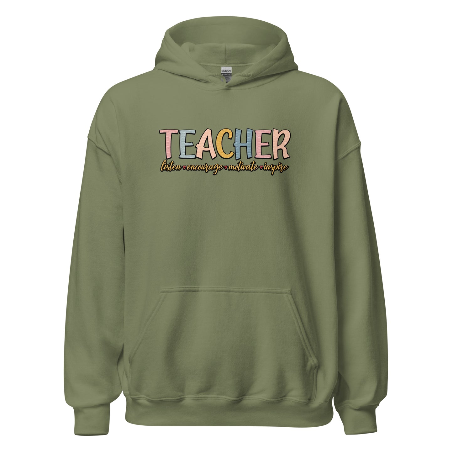 Teacher Listen Encourage Motivate Inspire Hoodie