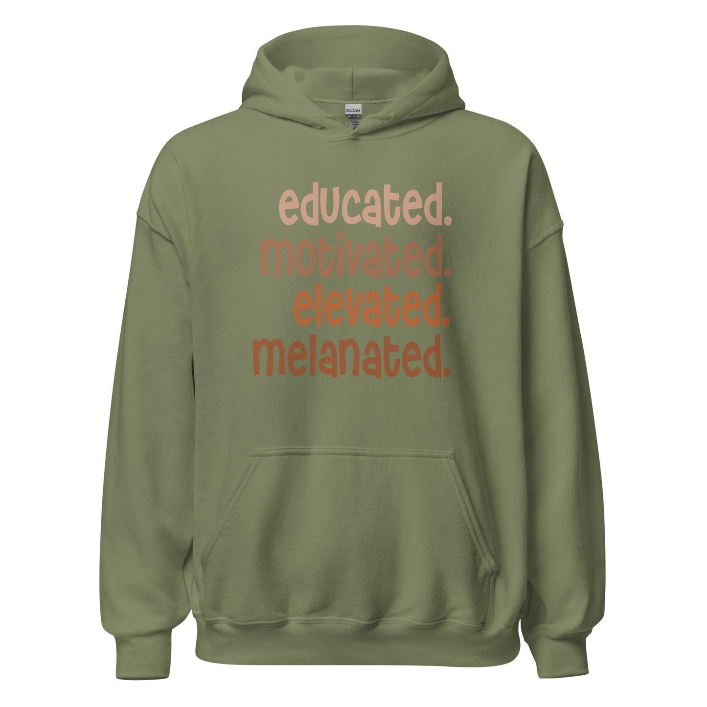 Educated. Motivated. Elevated. Melanated. Hoodie