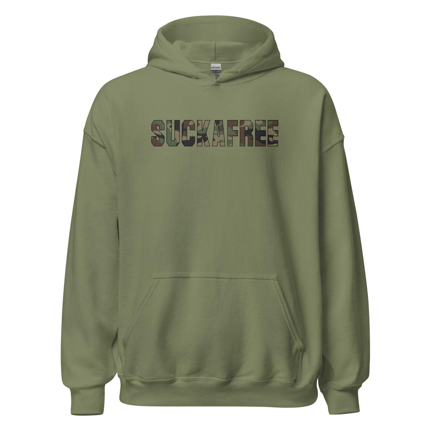 Suckafree Camo T-Shirt black outline Hoodie