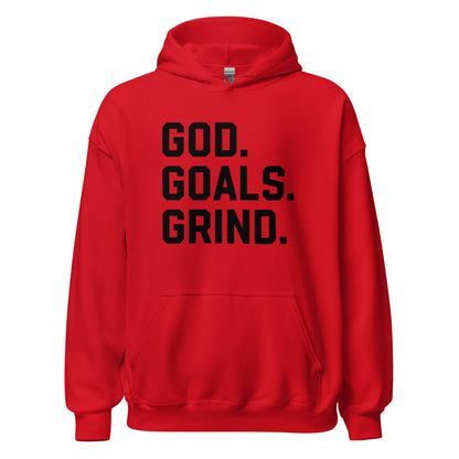 God Goals Grind Hoodie black letters