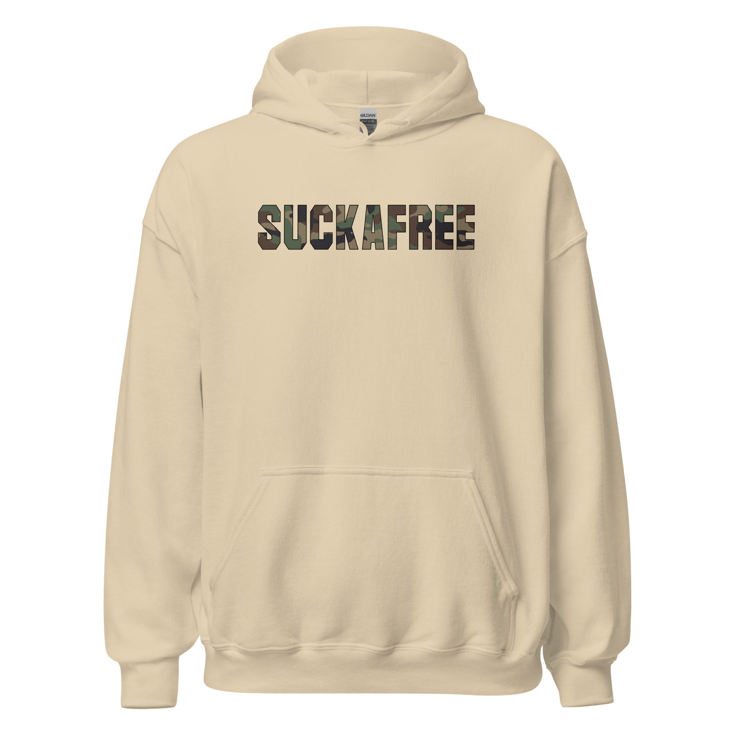 Suckafree Camo T-Shirt black outline Hoodie