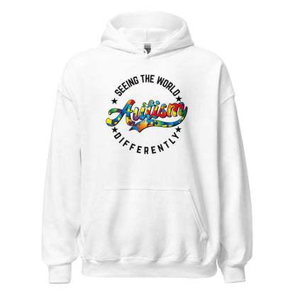 Autism Awareness Seeing The World Differently Hoodie black letters